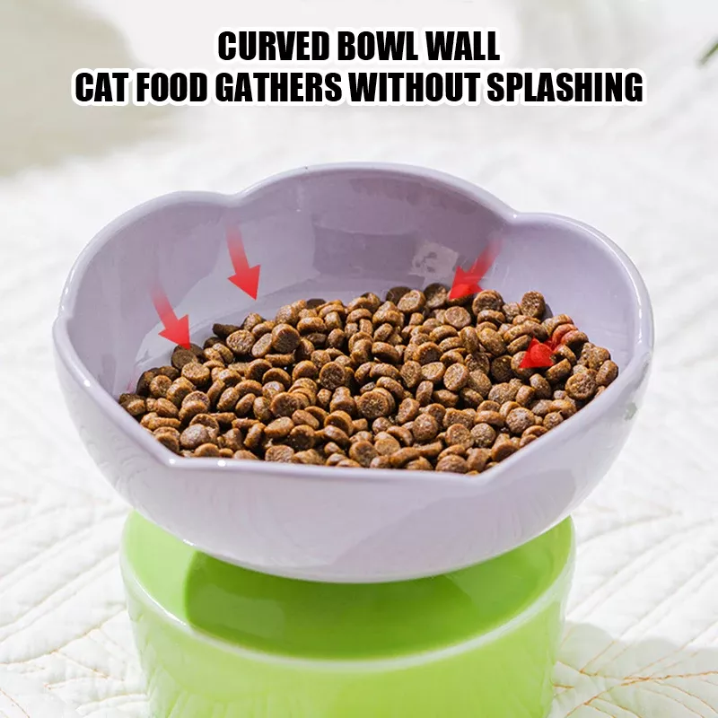 Flower-Shaped Ceramic Pet Bowl for Cats & Dogs - Image 4