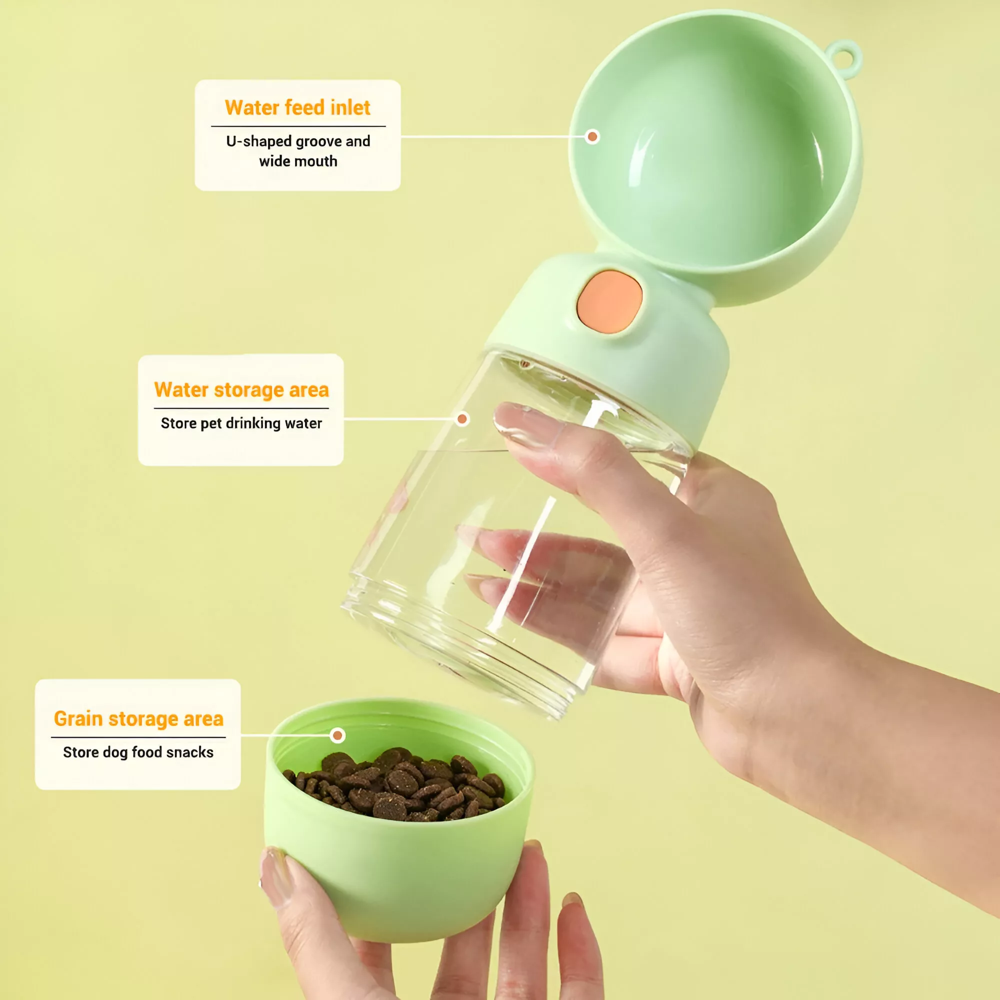 Portable 2-in-1 Dog Water Bottle & Food Container - Image 4