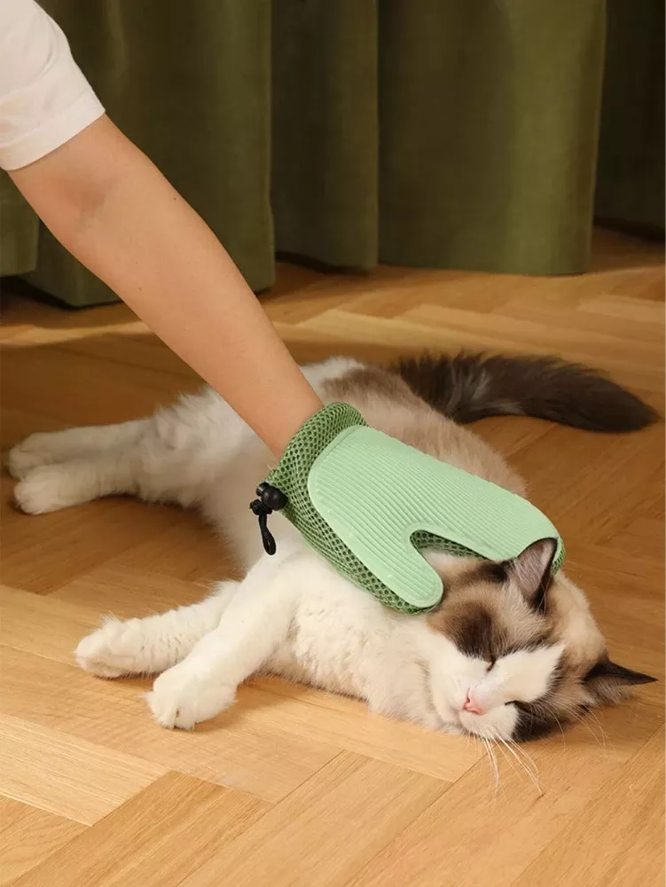 2-in-1 Pet Grooming Glove Brush & Hair Remover Mitt for Shedding and Massaging - Image 7