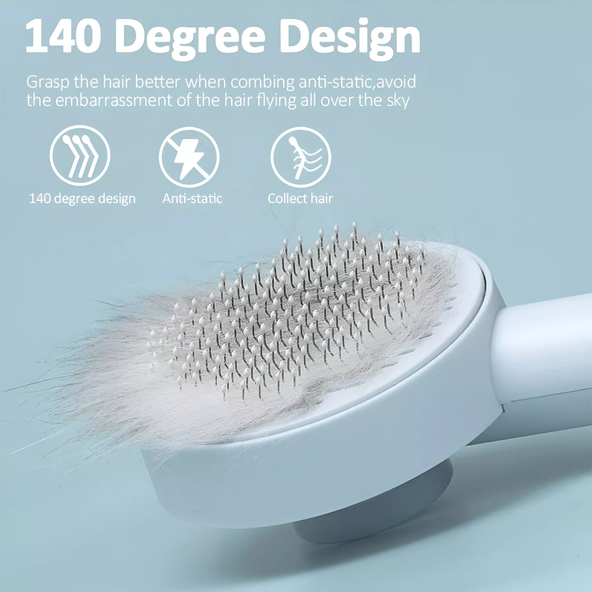 Pet Hair Removal Comb Self-Cleaning Brush for Cats & Dogs - Image 3