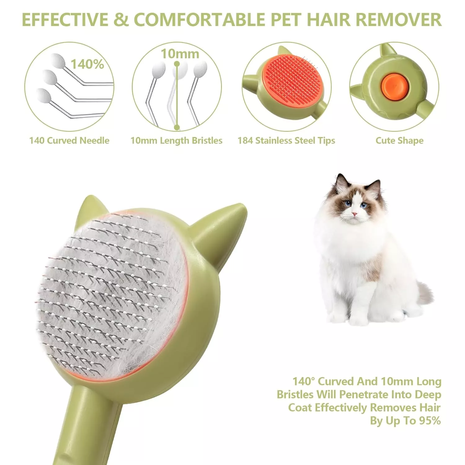 Pet Grooming Dog & Cat Hair Brush - Image 3