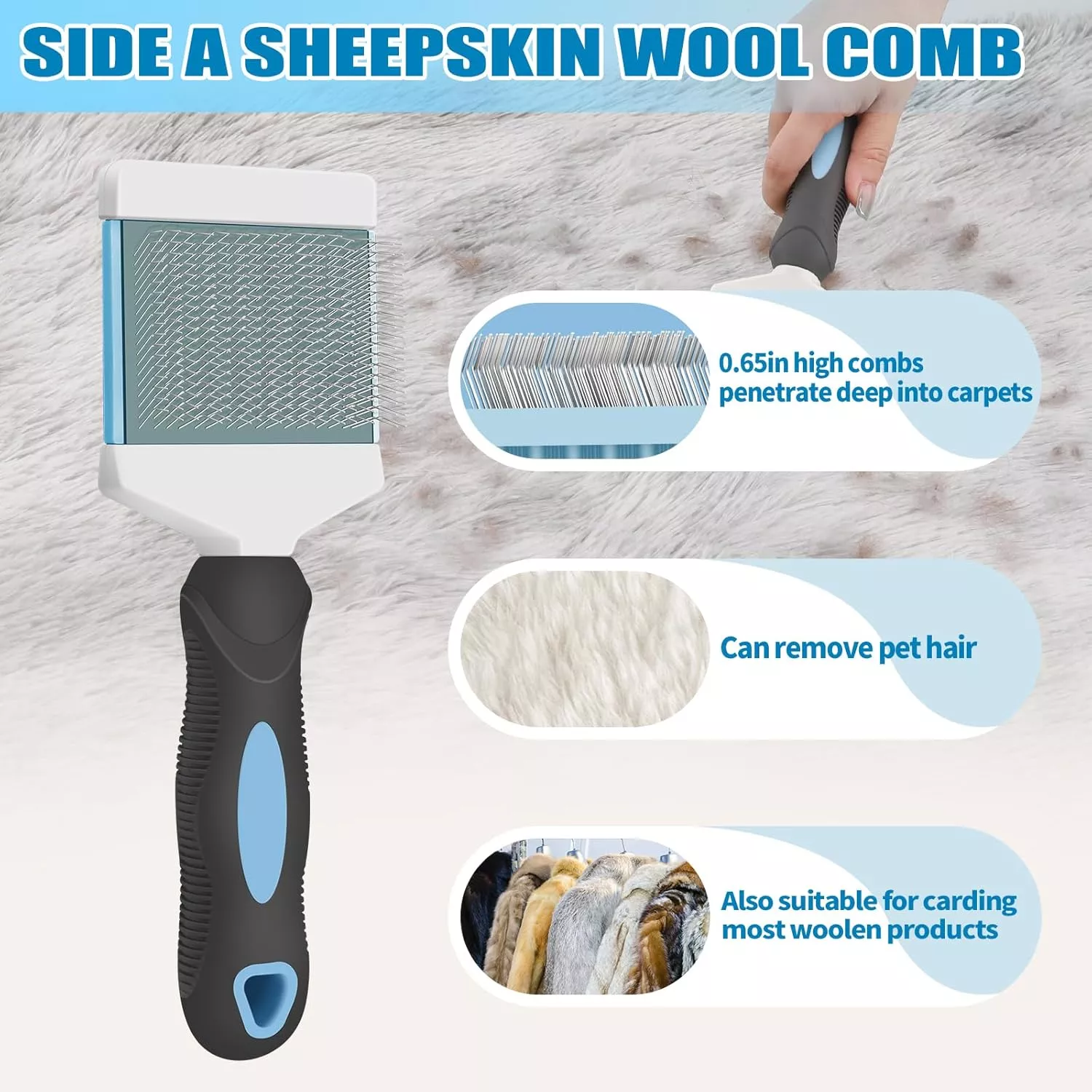 Double-Sided Dog and Cat Grooming Comb for Hair Removal and Massage - Image 5