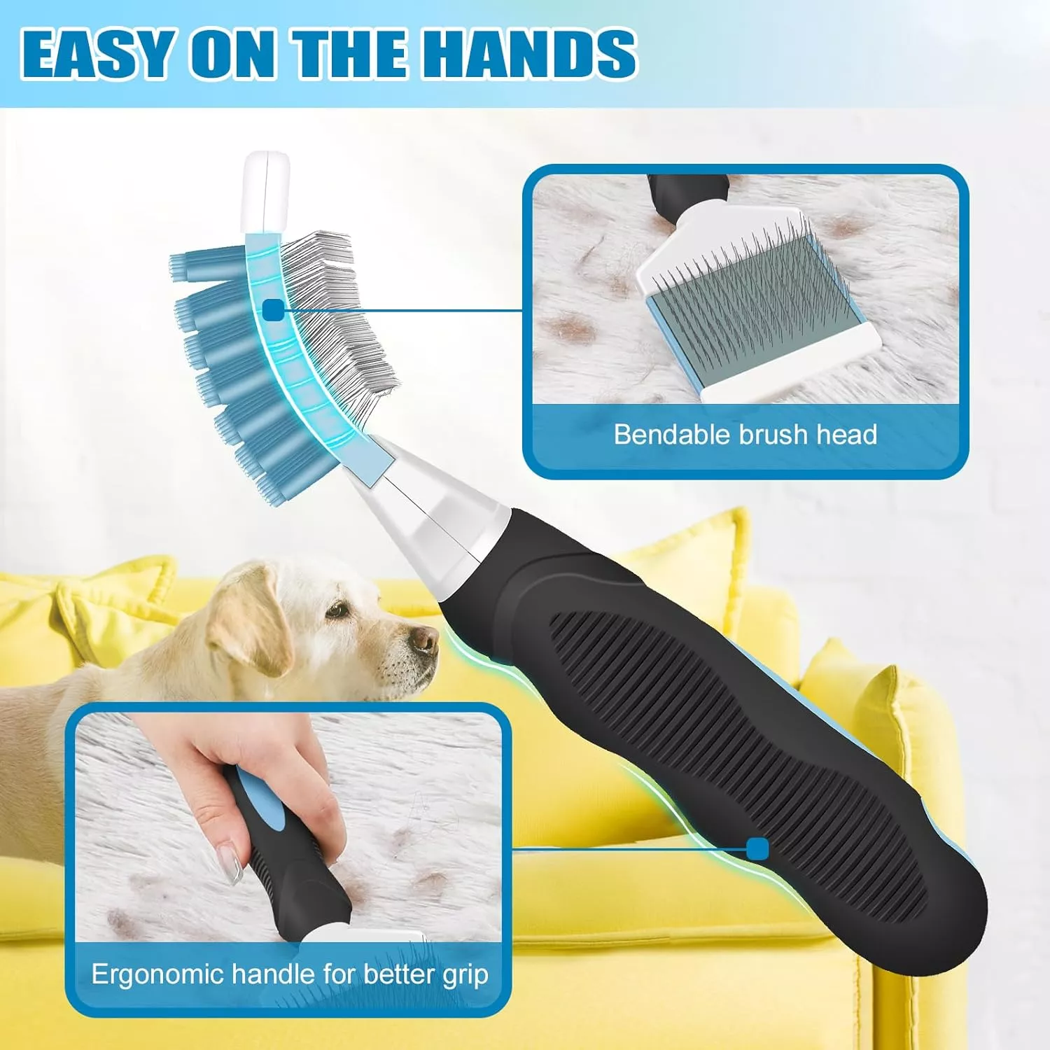 Double-Sided Dog and Cat Grooming Comb for Hair Removal and Massage - Image 3