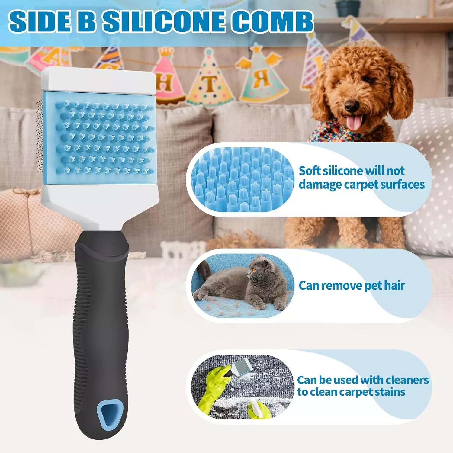 Double-Sided Dog and Cat Grooming Comb for Hair Removal and Massage - Image 6