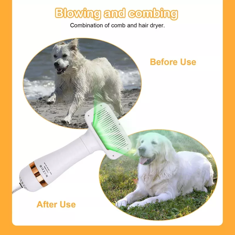 2-in-1 Quiet Pet Dryer and Comb Brush with Adjustable Temperature Control - Image 5