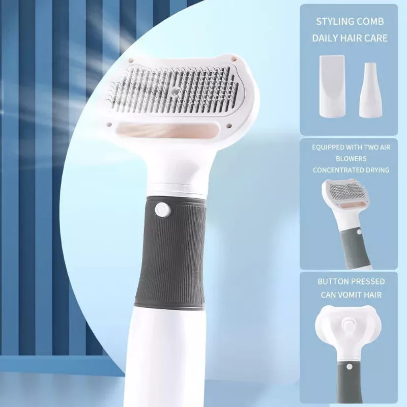3-in-1 Quiet Pet Dryer and Grooming Brush with Low Noise and Adjustable Settings - Image 5