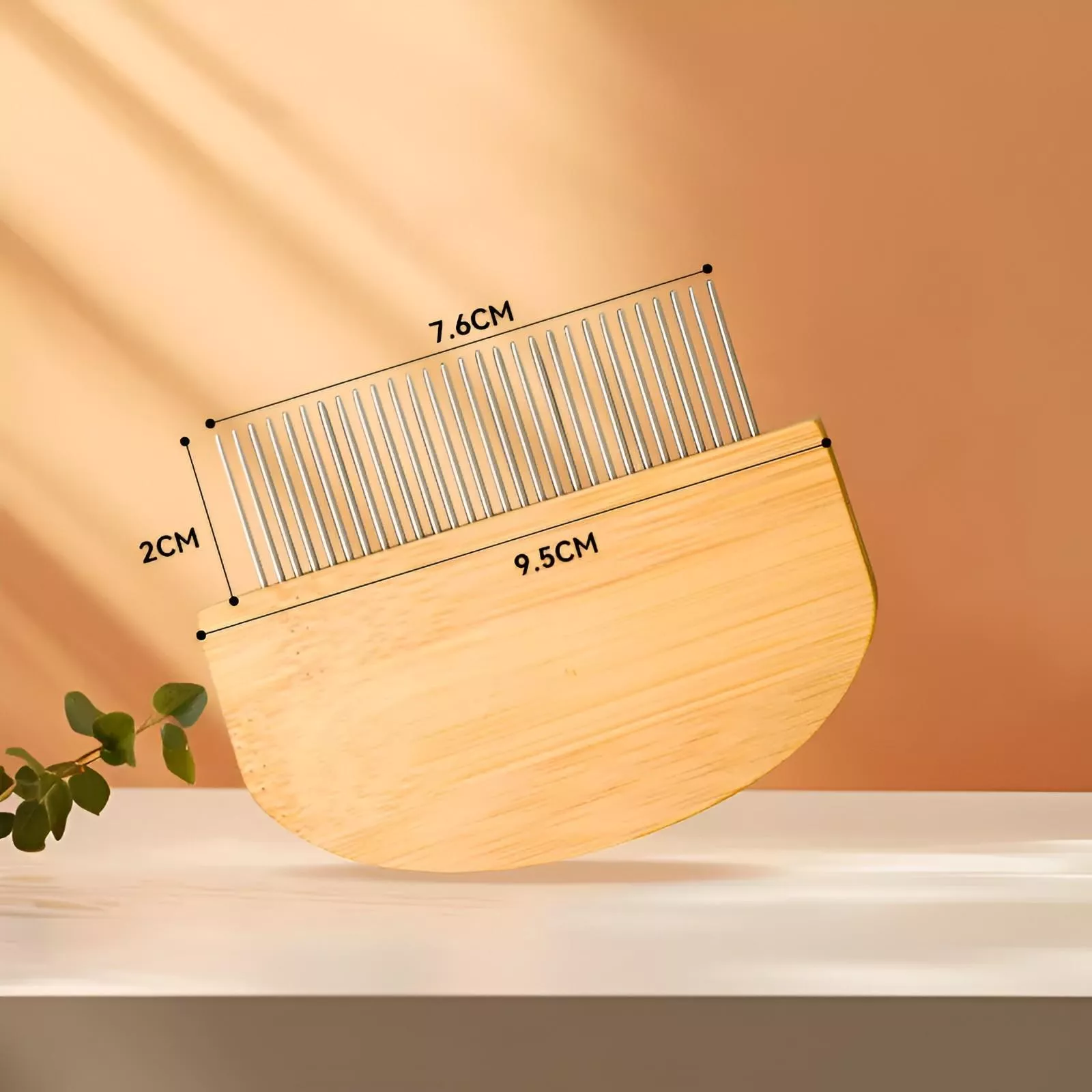 Bamboo Dog and Cat Grooming Comb - Hair Remover & Massage Tool - Image 3