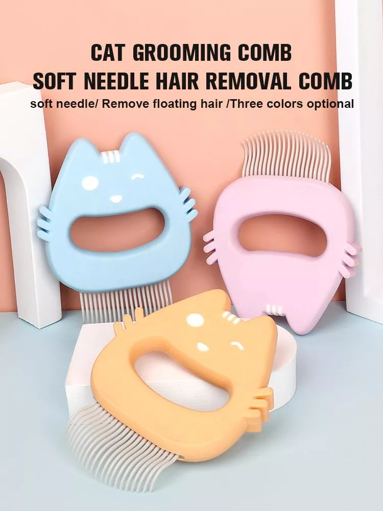 Soft Teeth Cat Deshedding Comb & Massage Brush for Kittens and Puppies - Image 2