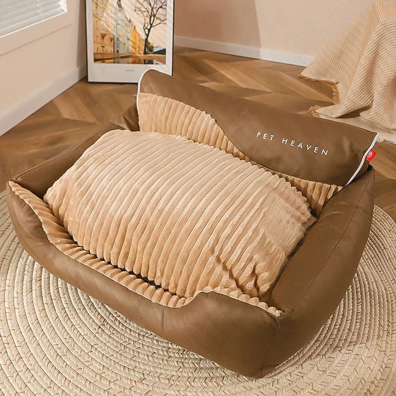 Large Dog and Cat Bed with Super Soft Cushion and Removable Mat - Image 7