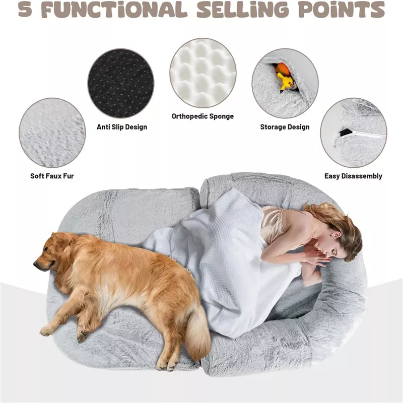 Foldable Orthopedic Dog Bed for Large Dogs and Humans - Image 4