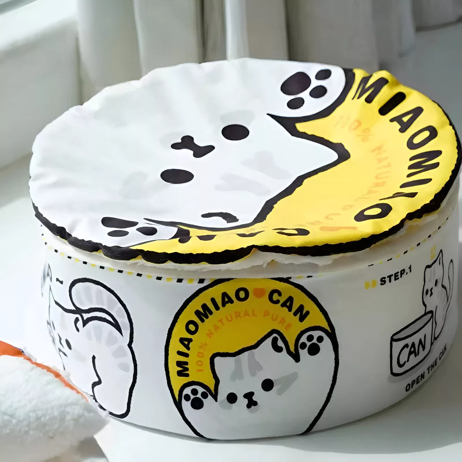 Pet Bed With Removable Mat - Cozy Udon Noodle House for Cats and Dogs - Image 8
