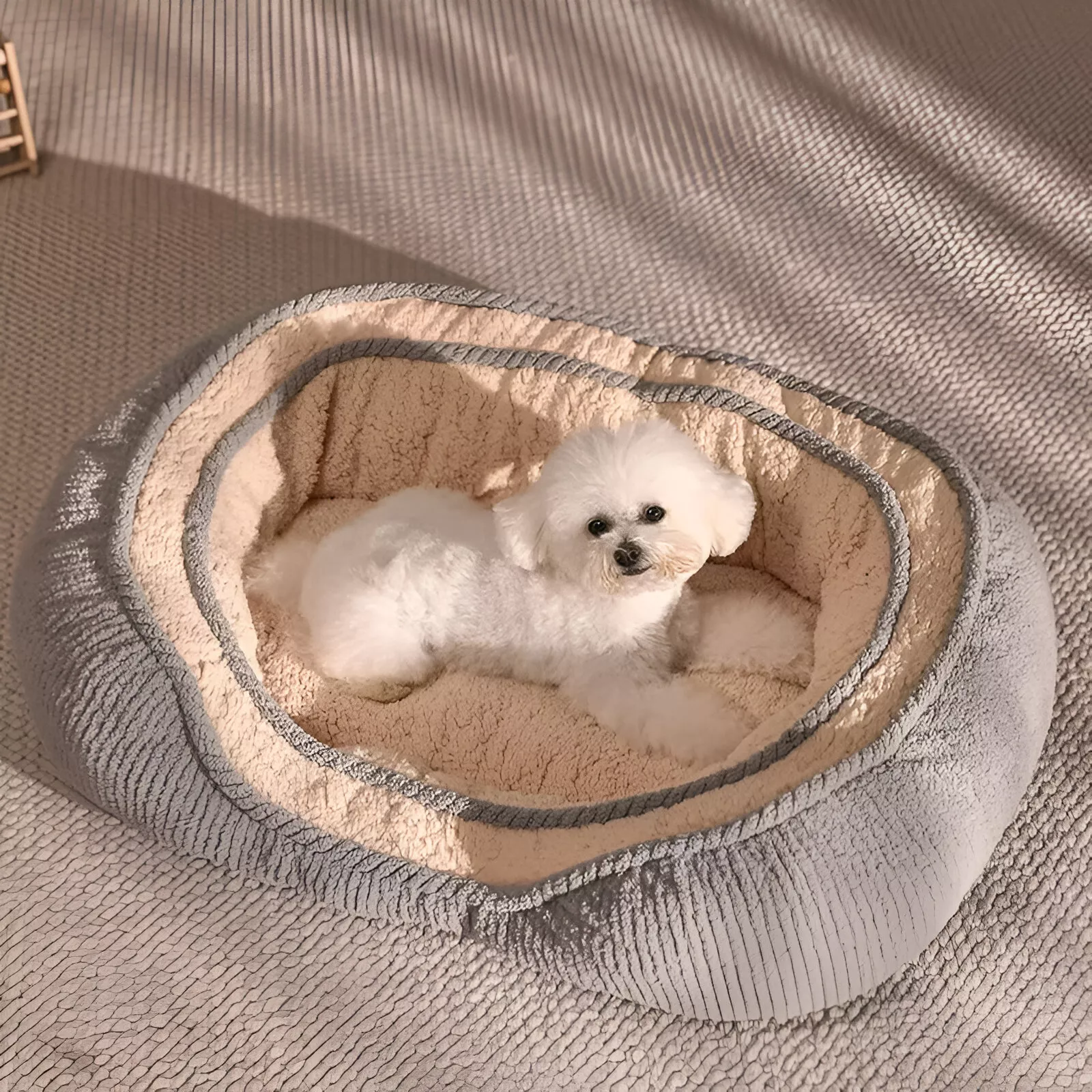Cozy Pet Dog Bed Sofa with Detachable Warm Cushion for Small to Large Dogs