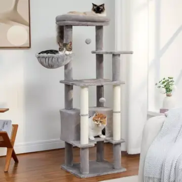 140CM Multi-Level Cat Tree Tower with Sisal Scratching Posts and Large Condo