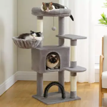Multi-Level Cat Tree Tower with Sisal Scratching Post & Self-Groomer