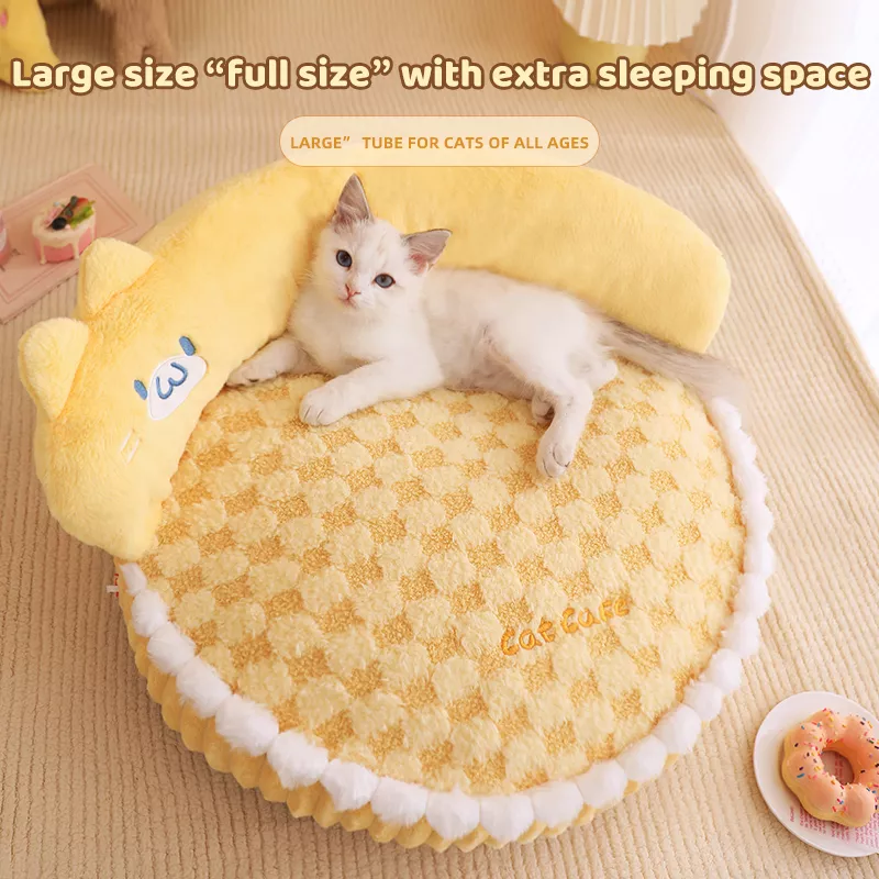 Warm and Cozy Donut Cat Bed for All-Season Comfort - Image 3