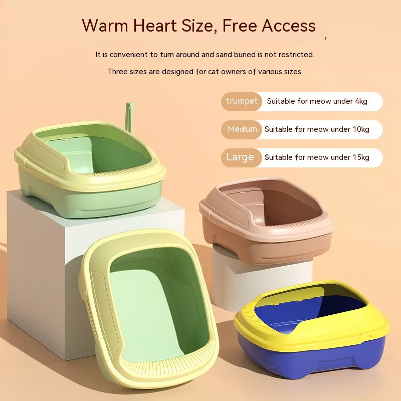 Plastic Semi-Enclosed Cat Litter Box - Image 4