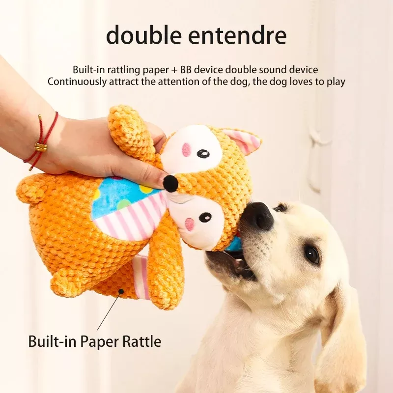 Cute Plush Dog Chew Toy - Image 4