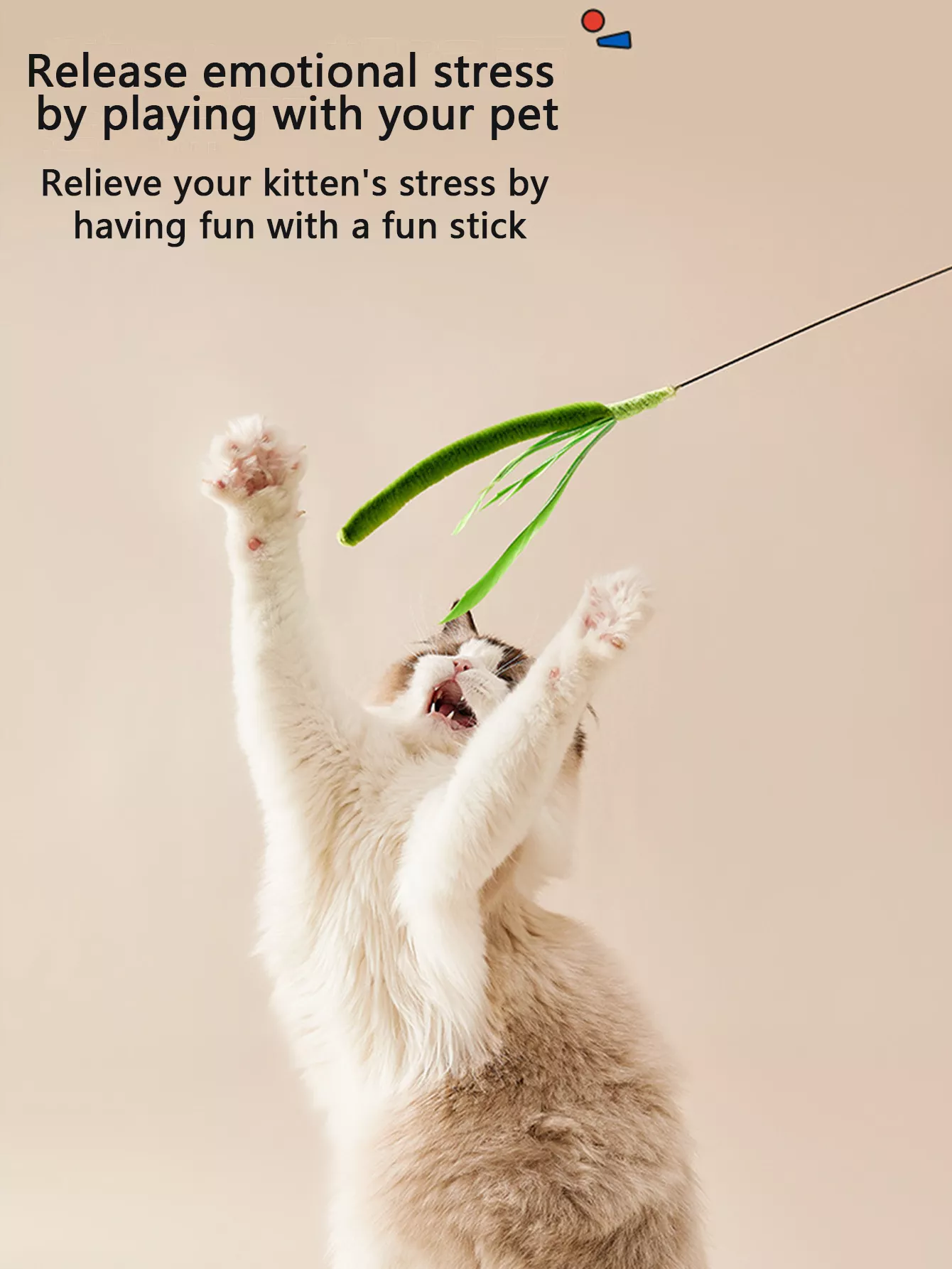 Feather Teasing Cat Stick Toy - Interactive Fun for Kittens and Cats - Image 4