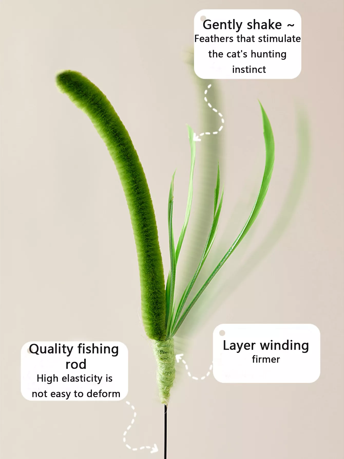 Feather Teasing Cat Stick Toy - Interactive Fun for Kittens and Cats - Image 5