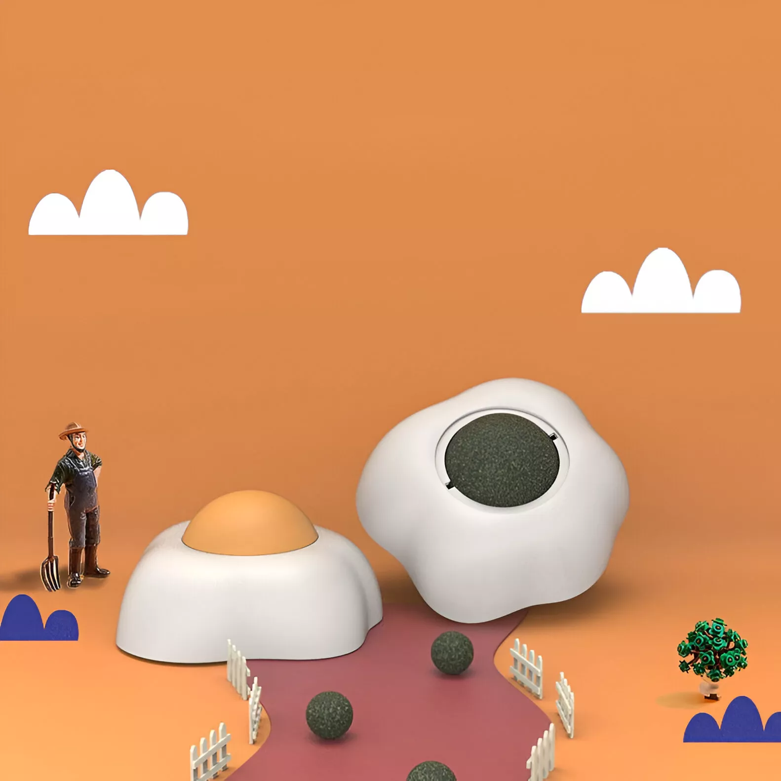 Natural Cat Grass Ball Toy - Digestive Aid & Hairball Remover with Catnip - Image 2