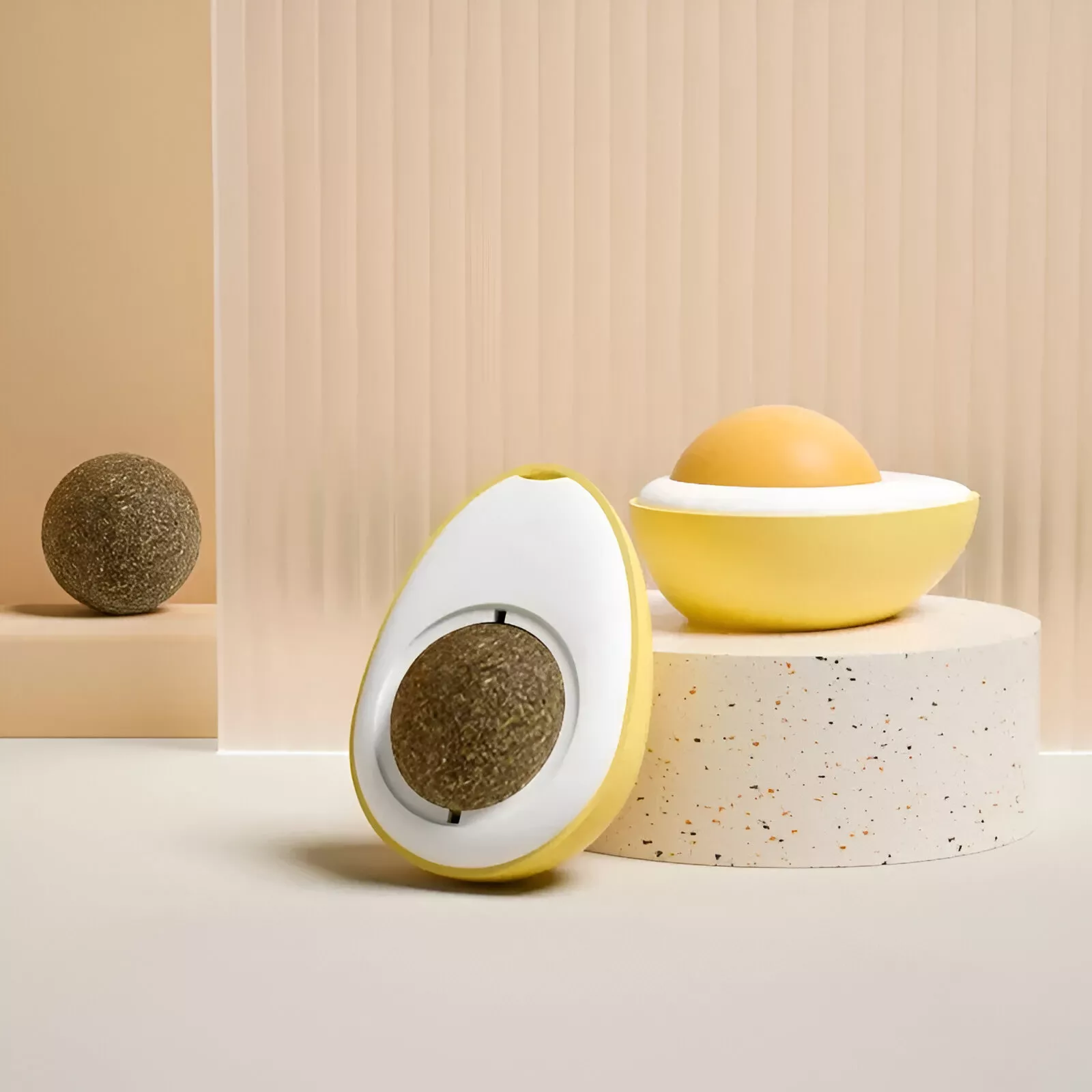 Natural Cat Grass Ball Toy - Digestive Aid & Hairball Remover with Catnip - Image 4