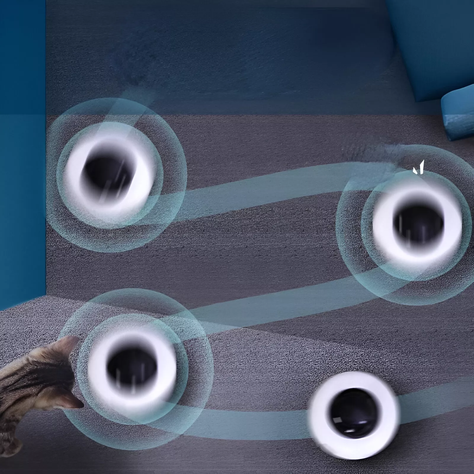 Interactive Cat Toy Smart Teaser UFO Turntable with Replaceable Feather & USB Charging - Image 3