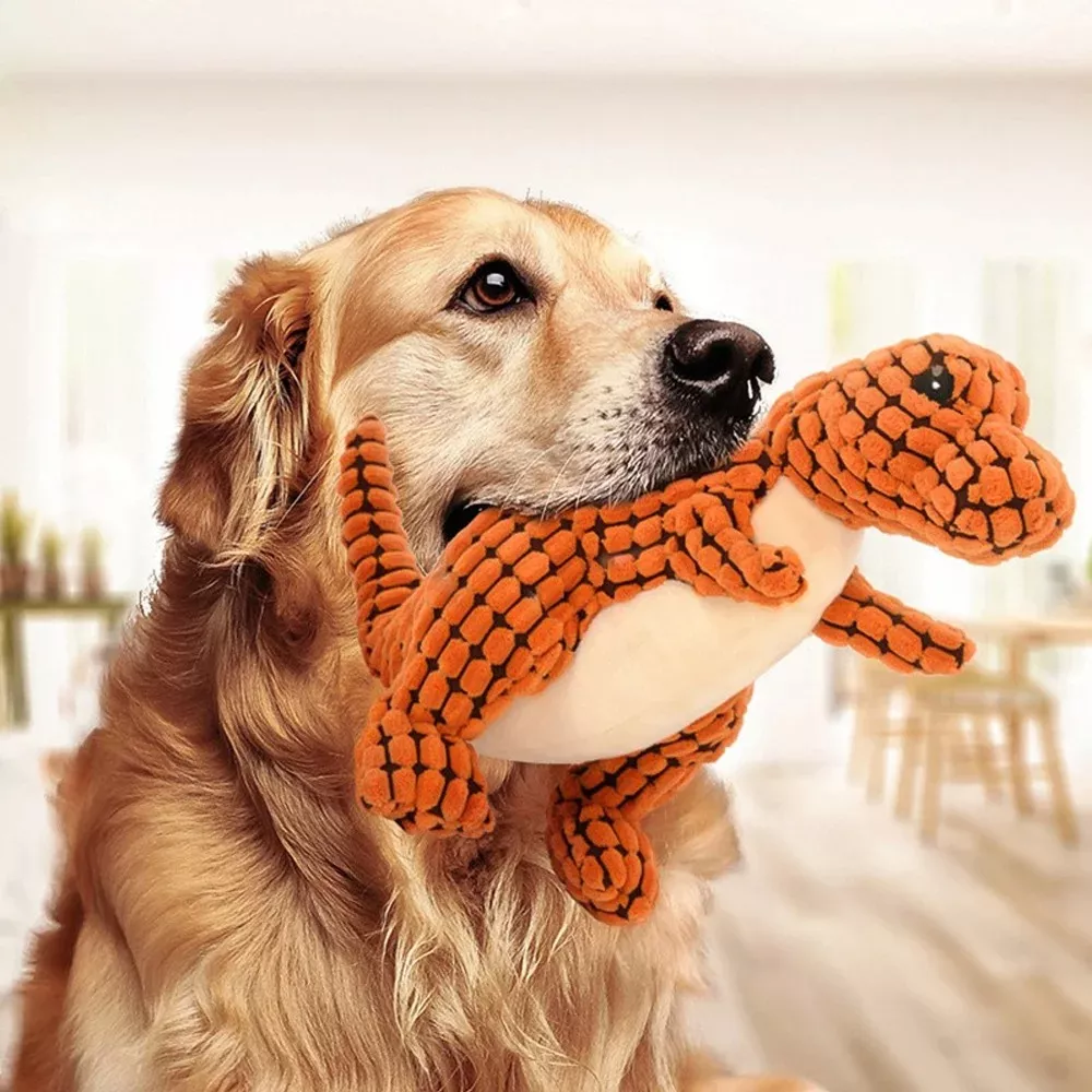 Interactive Plush Dinosaur Chew Toy for Dogs