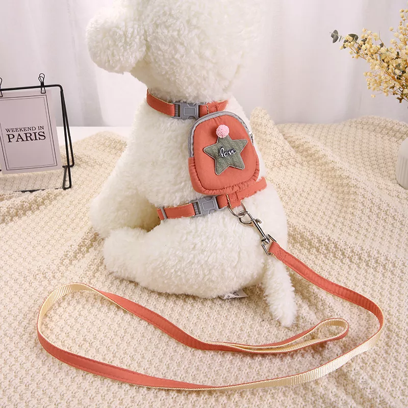 Cute Puppy Dog Cat Harness with Purse and Leash Set for Small Pets - Image 3