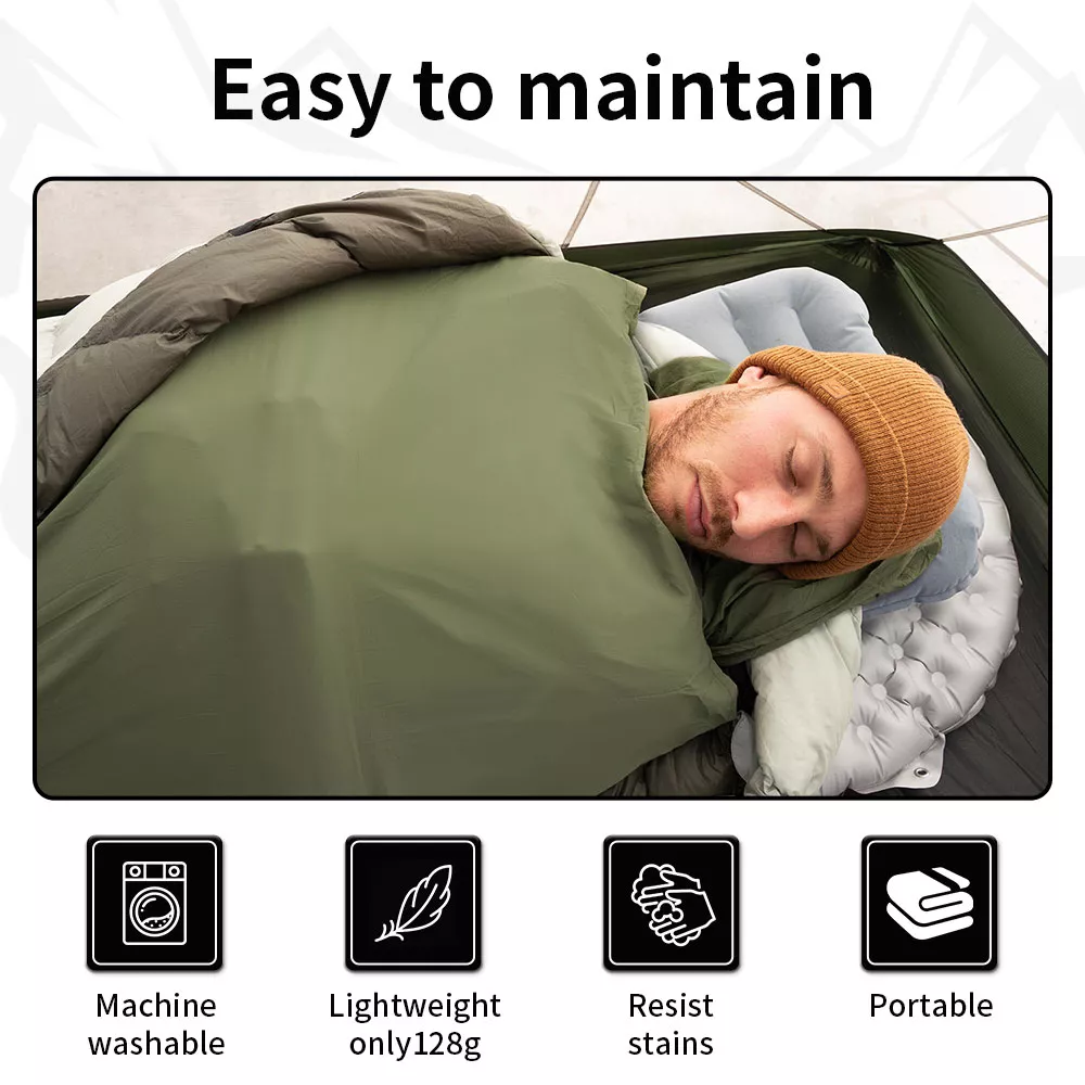 Ultralight 128g Travel Sleeping Bag Liner for Camping & Hiking - Image 3