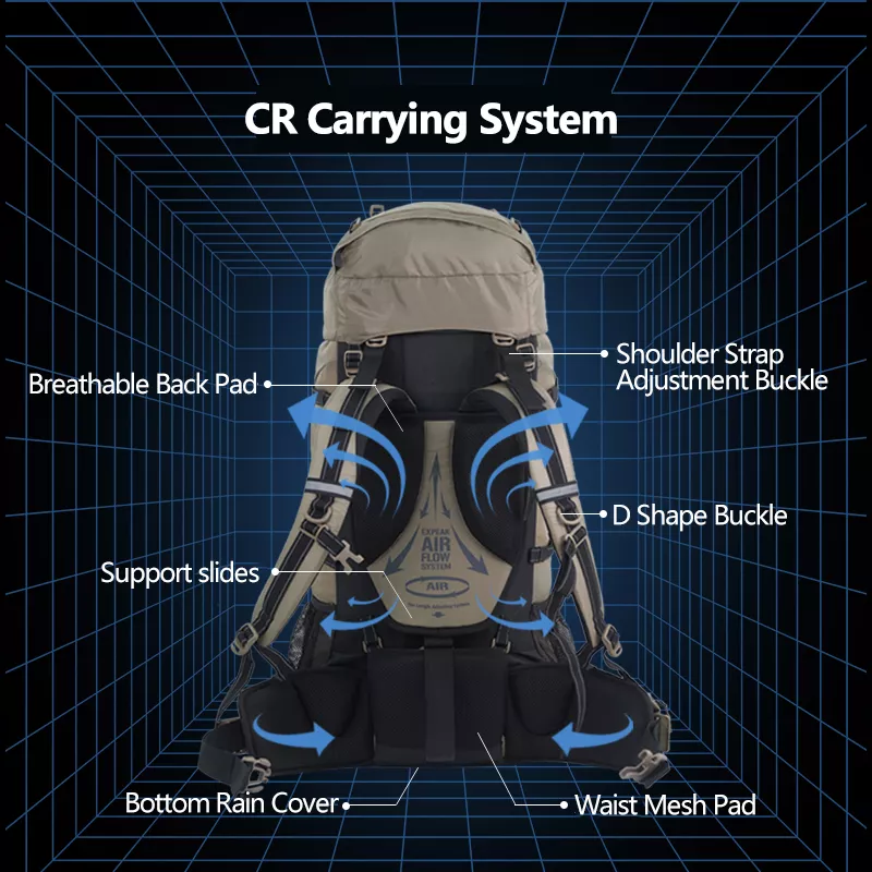 70L Waterproof Outdoor Hiking & Mountaineering Backpack - Image 5
