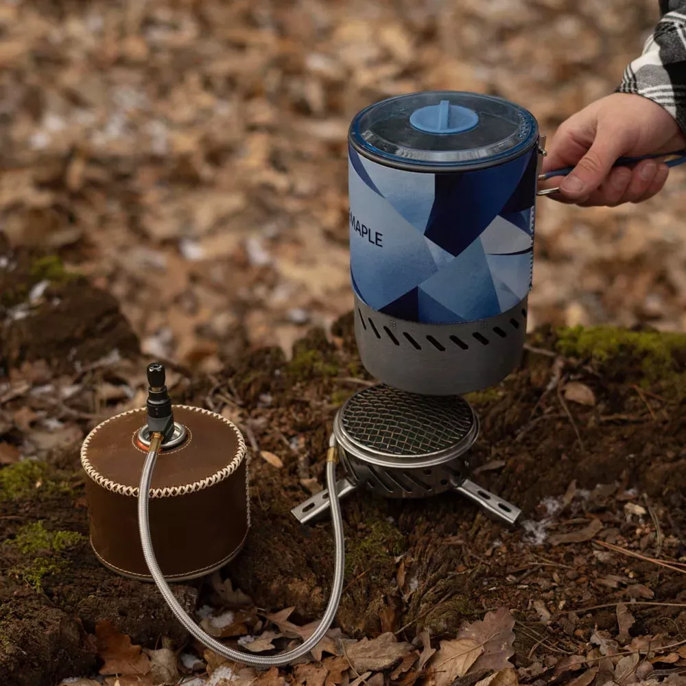 Compact Windproof Camping Stove System with Heat Exchanger & Pressure Regulator