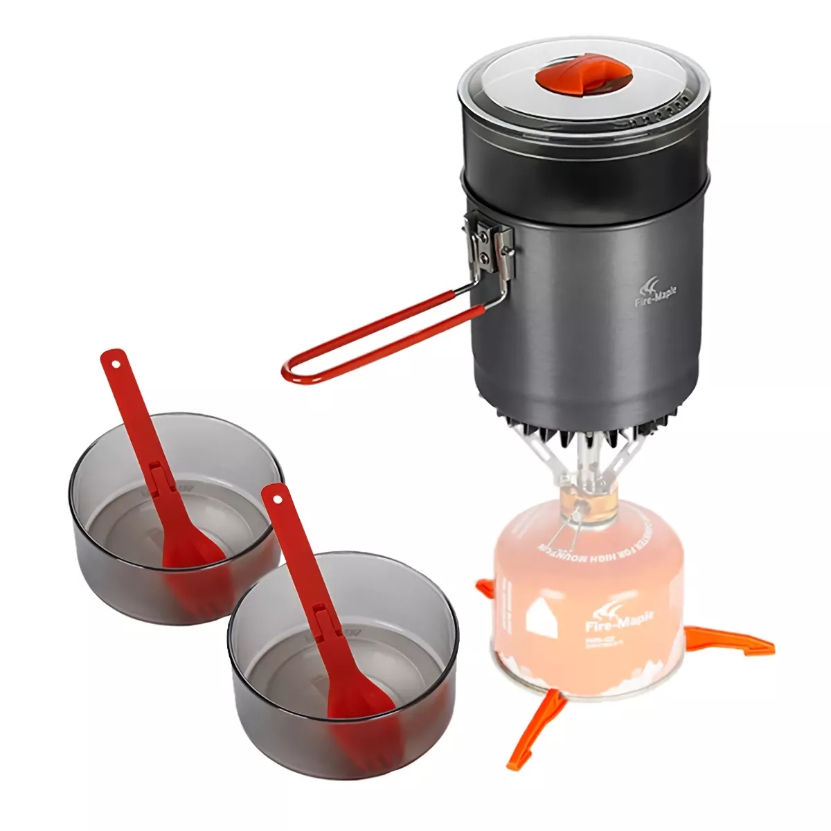 Windproof Camping Cookware Kit with Heat Exchanger