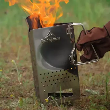 Portable Foldable Charcoal BBQ Grill - Triangular Stainless Steel Camping Stove