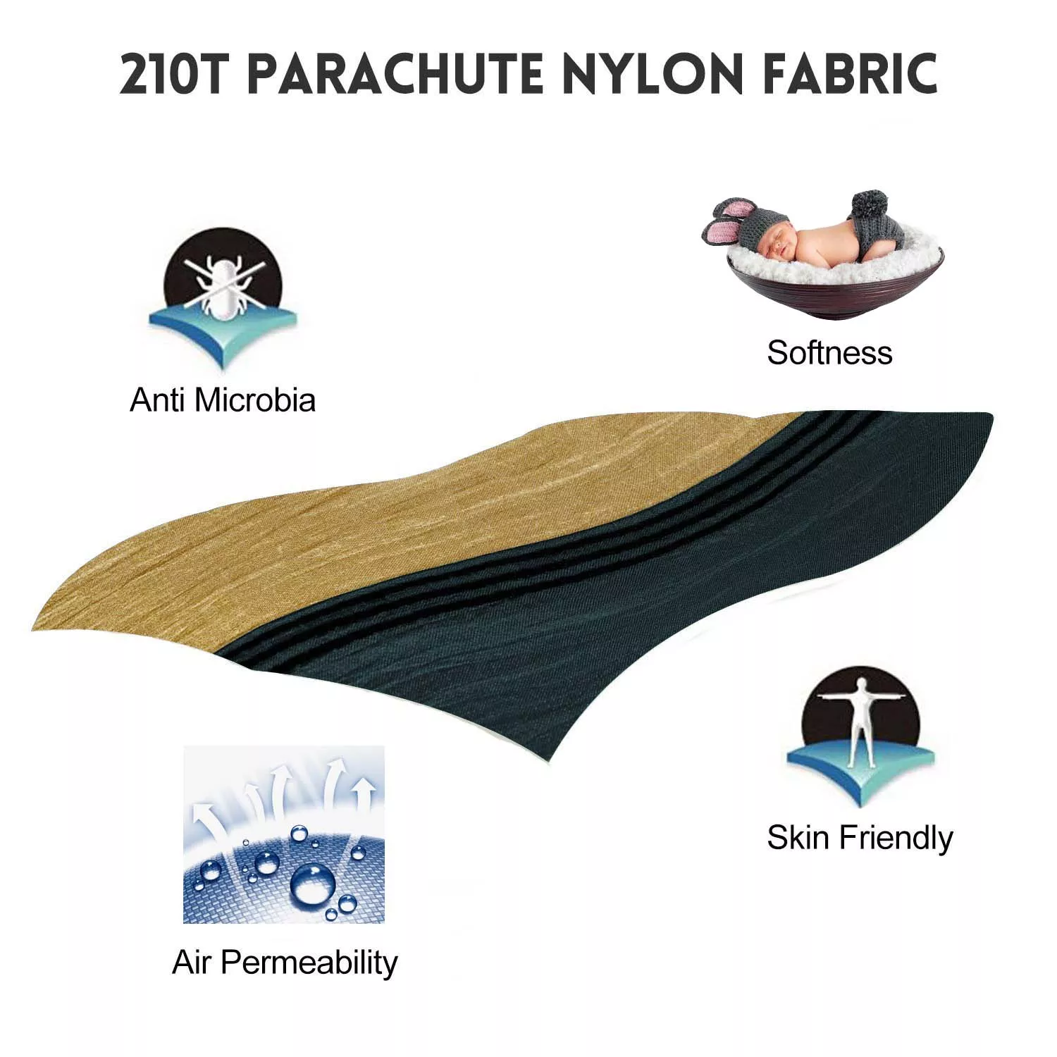 Portable Parachute Nylon Hammock for Camping, Garden, and Outdoor Leisure - Image 4