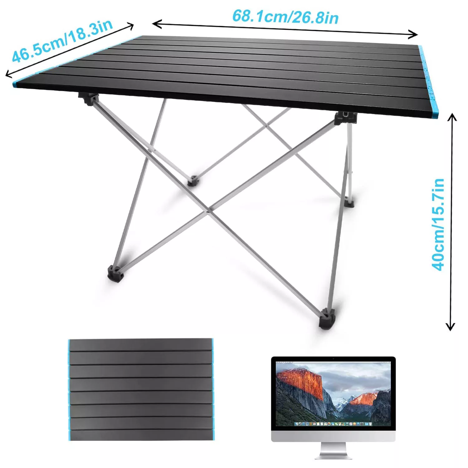 Folding Picnic Table – Portable Outdoor Aluminum Camp Table for Travel & BBQ - Image 3