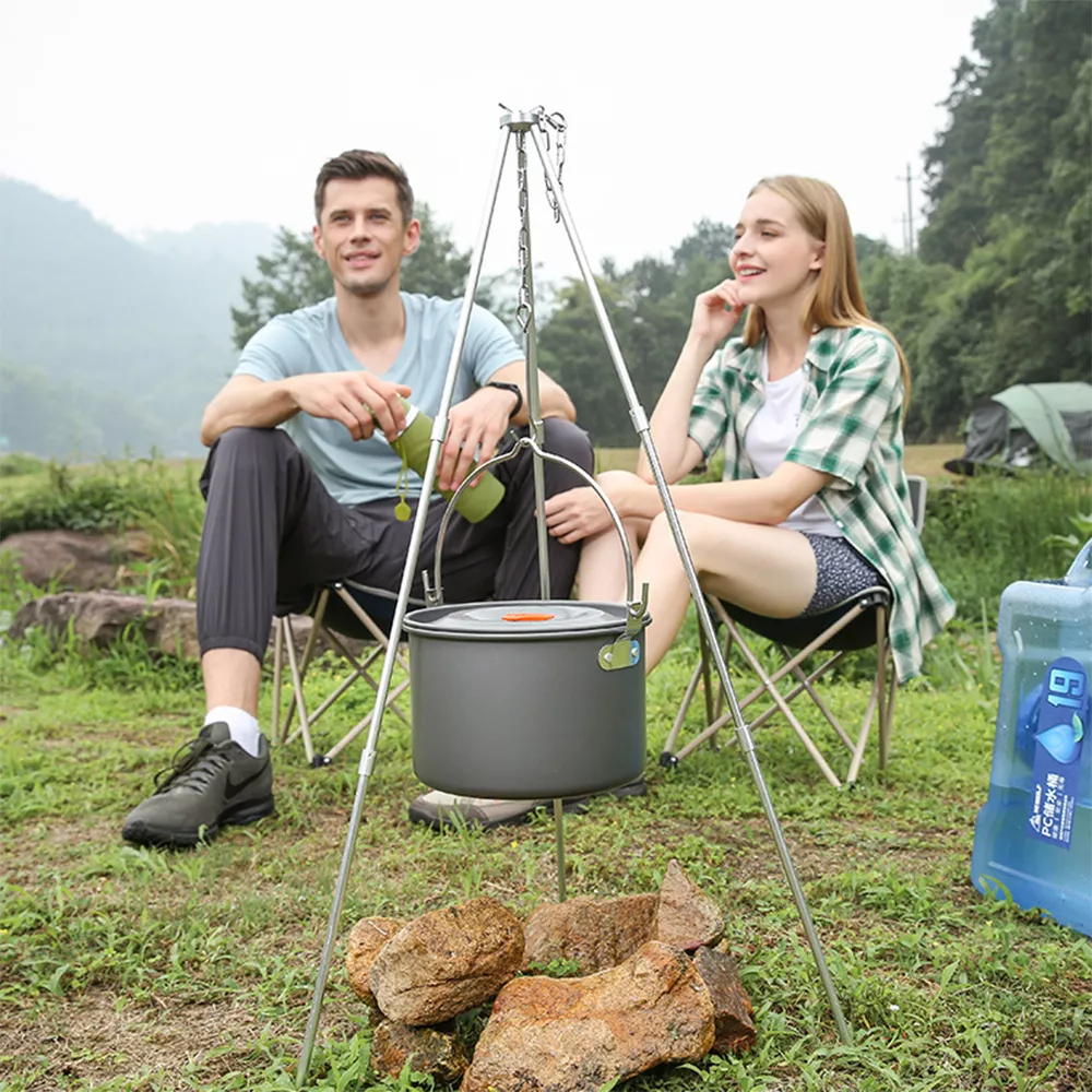 Portable Aluminum Camping Tripod for Dutch Oven and Campfire Cooking