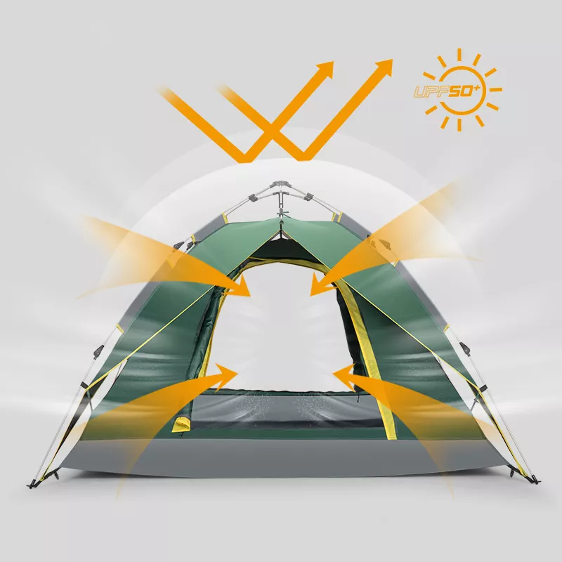 Portable Double Folding Automatic Camping Tent - Sunscreen & Rainproof for 3-4 People - Image 3