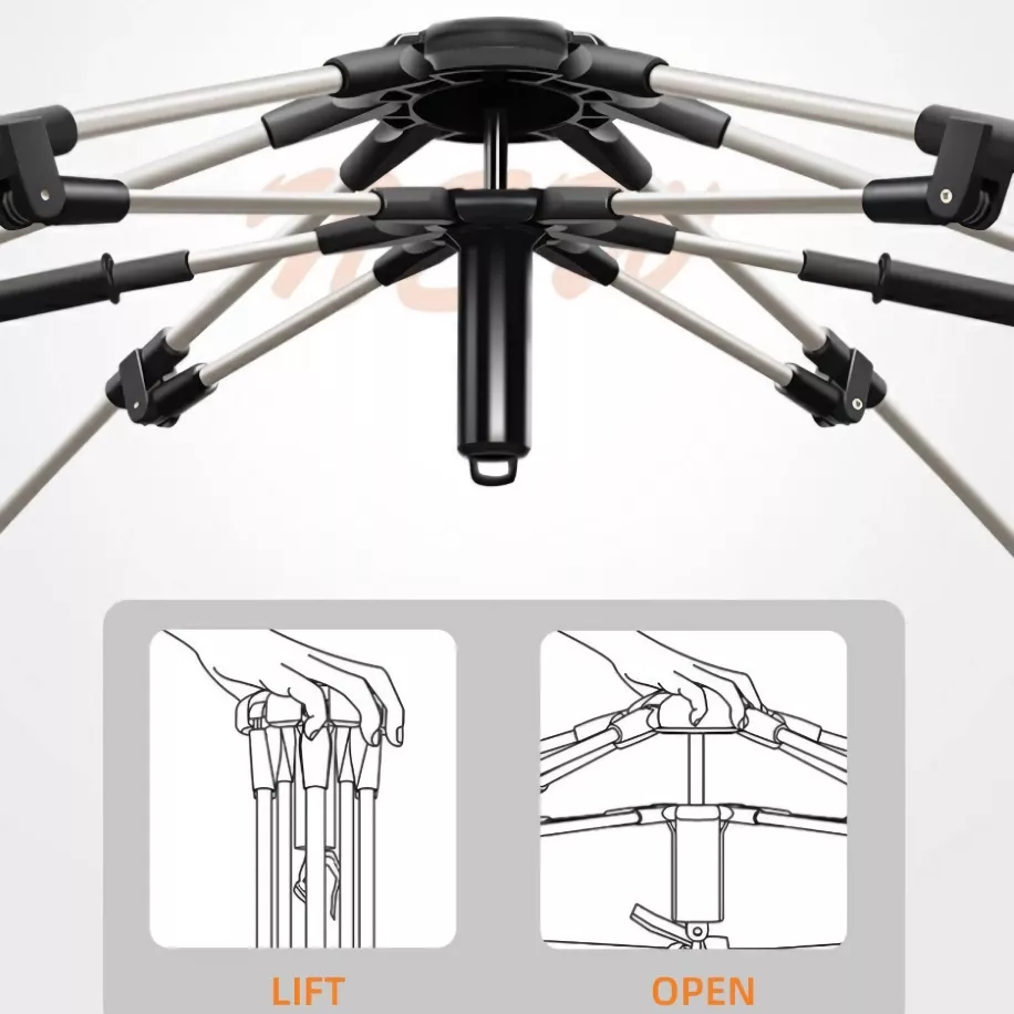 Portable Double Folding Automatic Camping Tent - Sunscreen & Rainproof for 3-4 People - Image 6