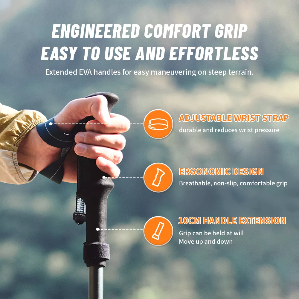 Lightweight Carbon Fiber Trekking Poles - Image 3