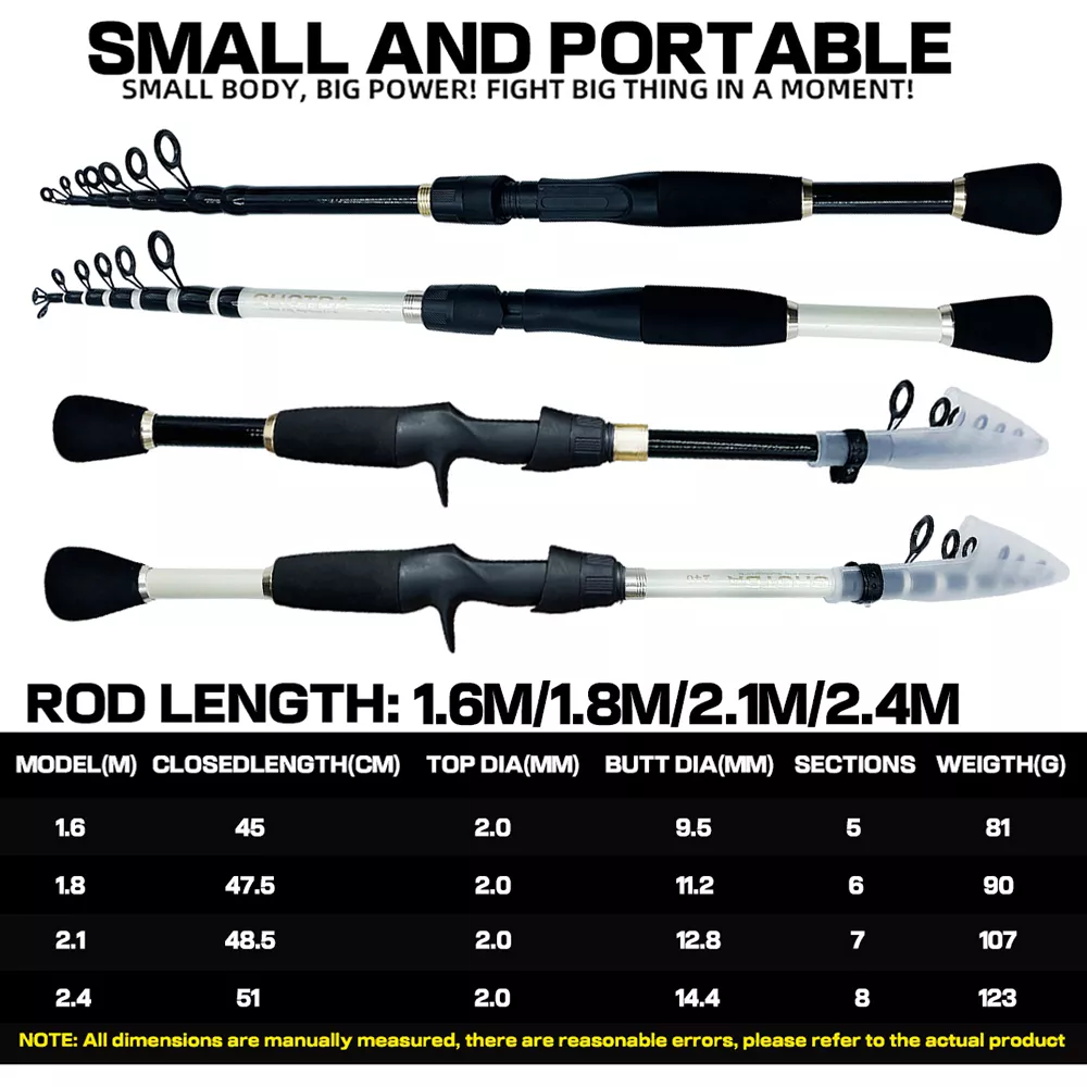 Portable Telescopic Fishing Rod – Lightweight Carbon Fiber, 1.6-2.4ft - Image 3