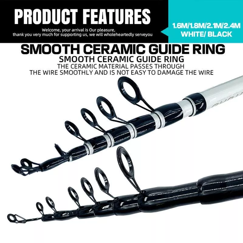 Lightweight Carbon Fiber Telescopic Fishing Rod and Reel Combo 1.6-2.4m - Image 2