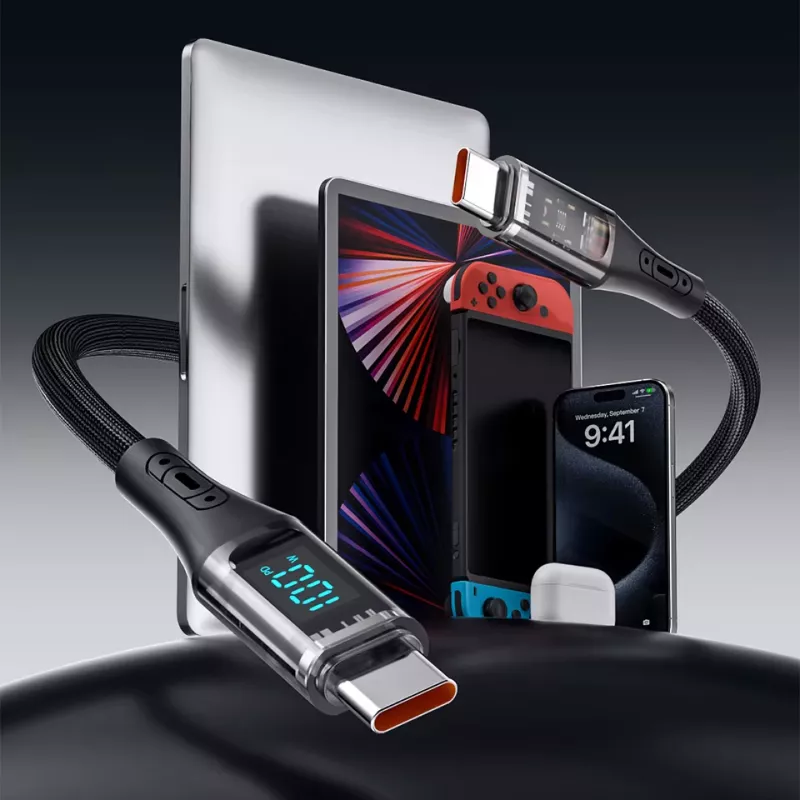 100W USB-C to USB-C Fast Charging Cable with LED Power Display - Image 8