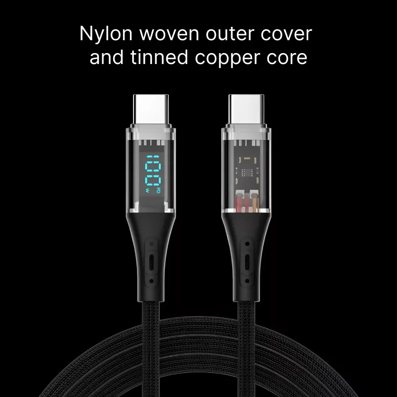 100W USB-C to USB-C Fast Charging Cable with LED Power Display - Image 7