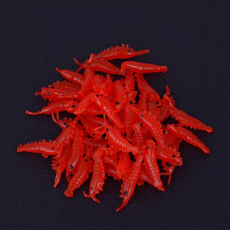 50pcs Soft Silicone Glow Shrimp Fishing Lures – 1.1 Inch, Lightweight, Luminous Bait - Image 2