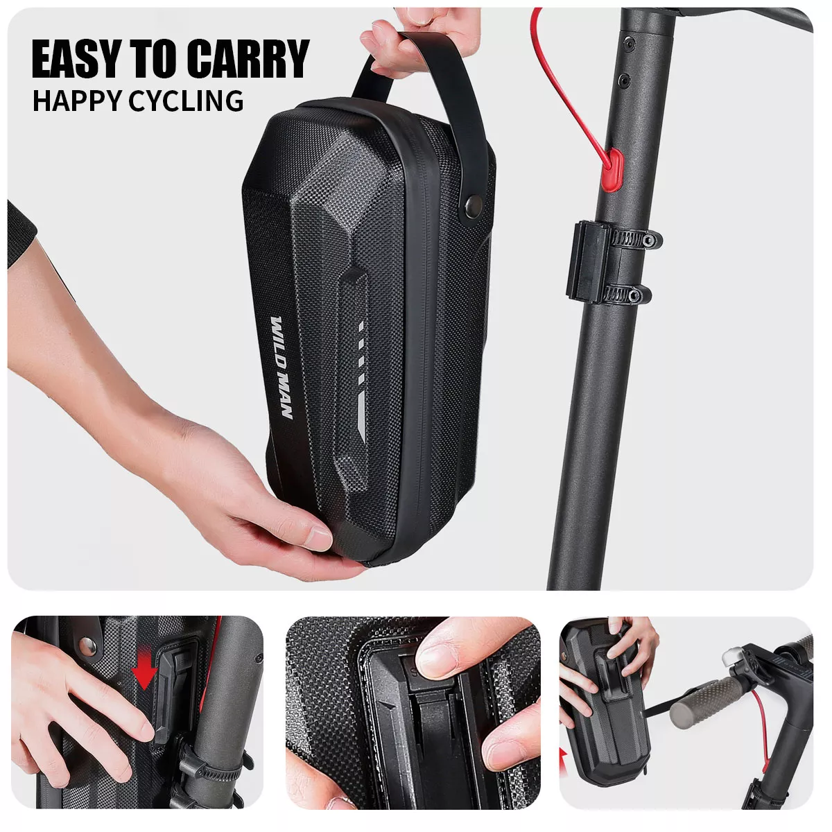 Bicycle MTB Electric Scooter EVA Hardshell Handlebar Bag - Image 3