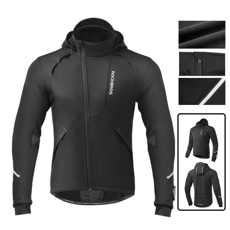 Winter Cycling Jacket with Thermal Fleece and Windproof Design - Image 5