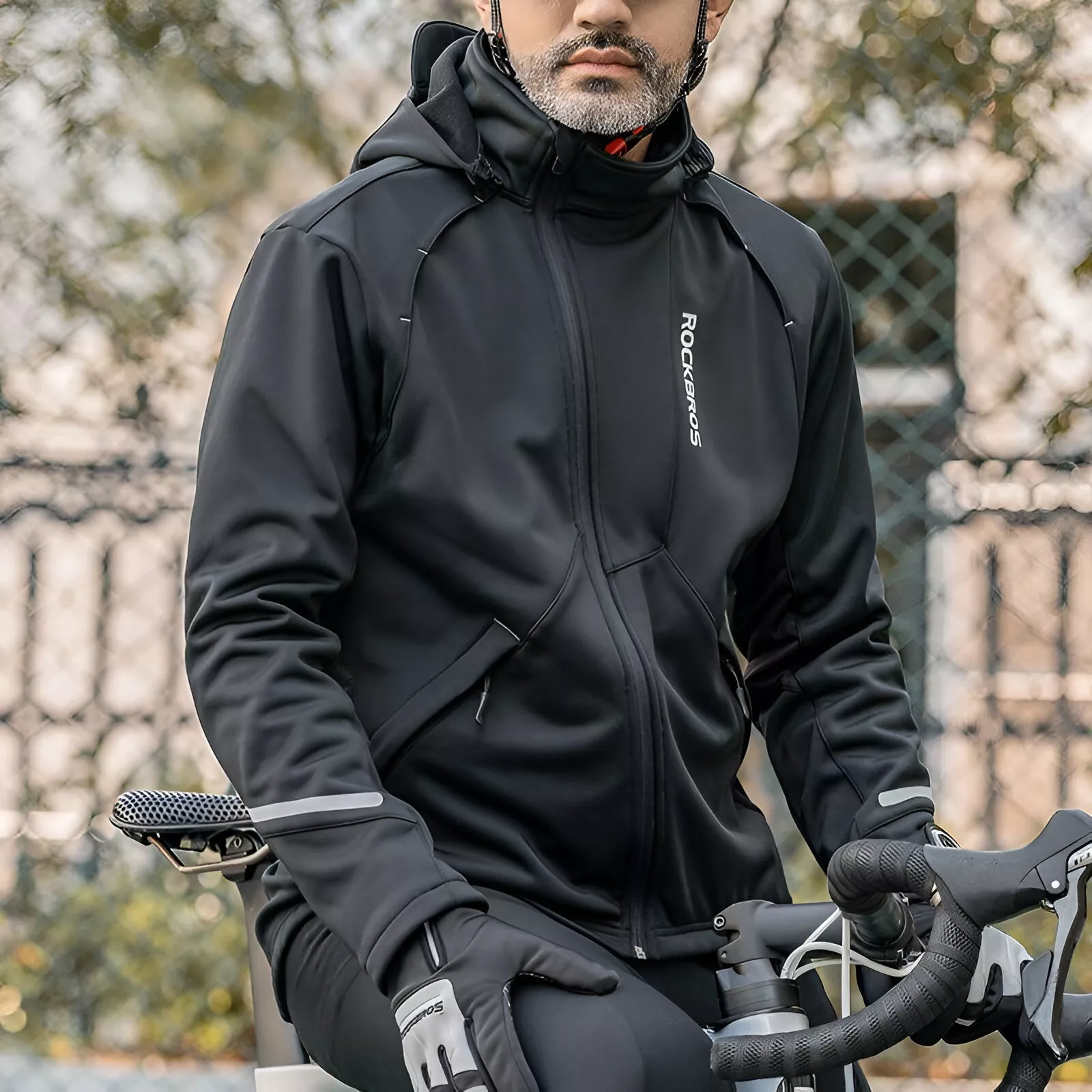 Winter Cycling Jacket with Thermal Fleece and Windproof Design - Image 2