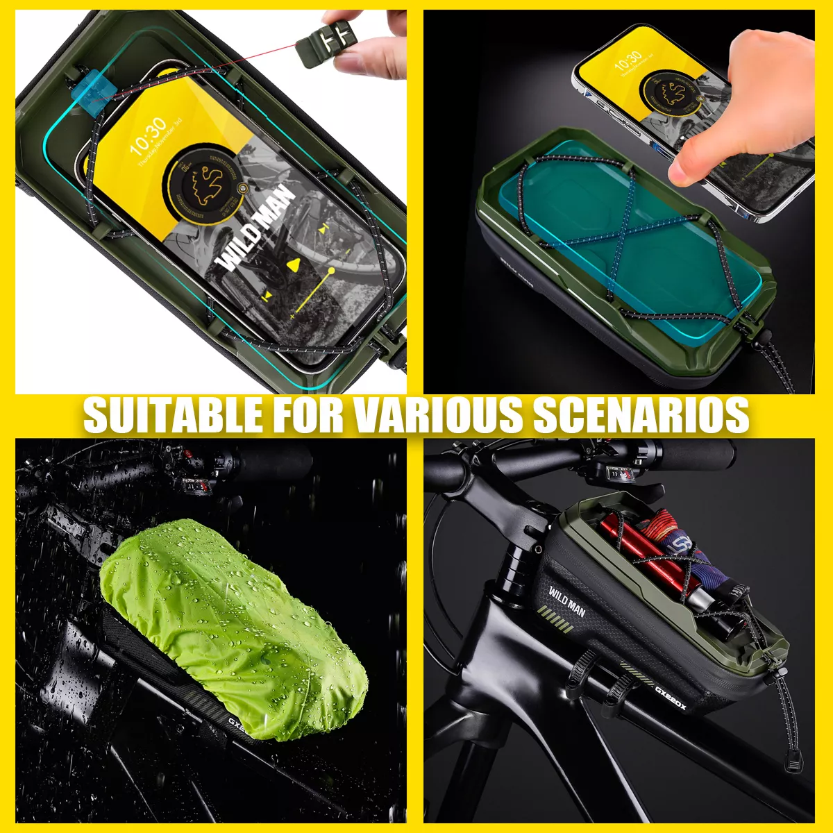 Mountain Bike EVA Hard Shell Handlebar Bag with Quick-Release Bracket - Image 4