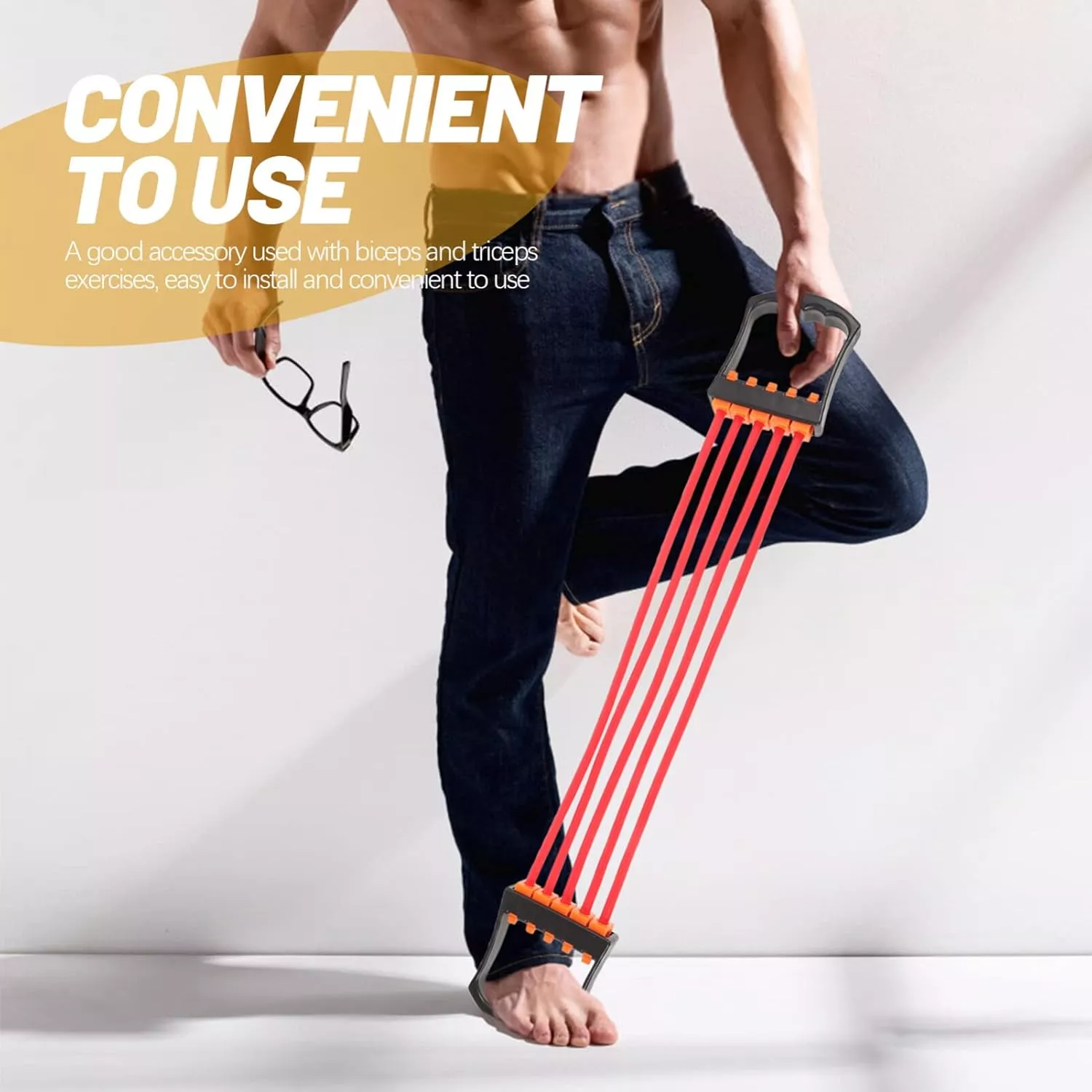 Adjustable Rubber Resistance Chest Expander for Arm, Shoulder & Pectoral Strength - Image 5