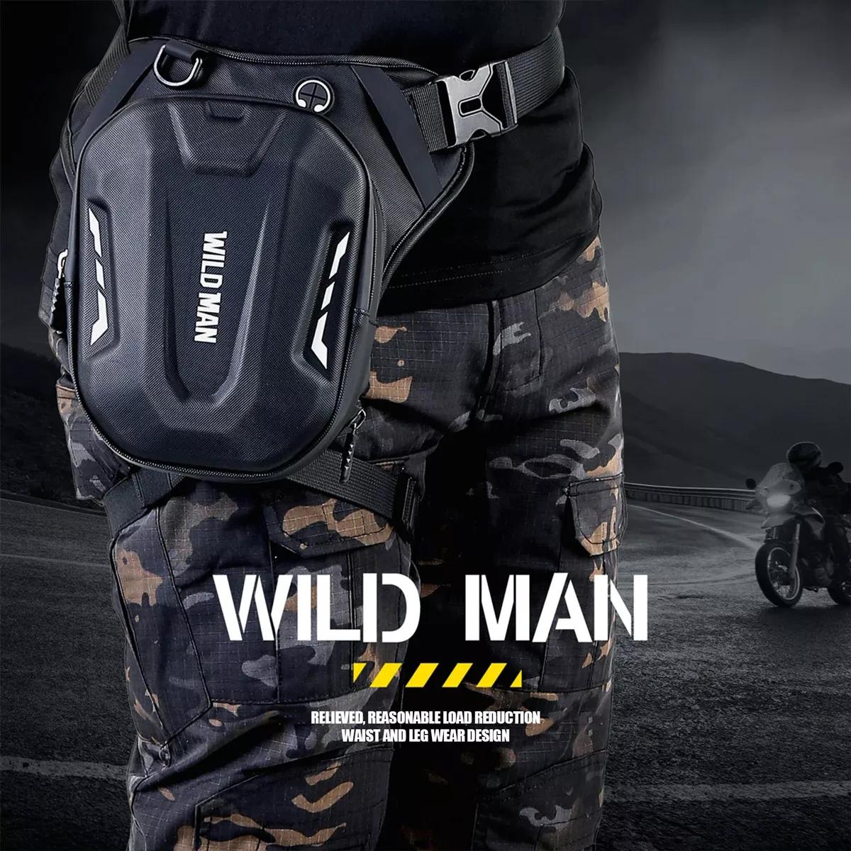 Motorcycle Leg Bag for Men - Hard Shell Waist Bag for Bikers and Travel - Image 2